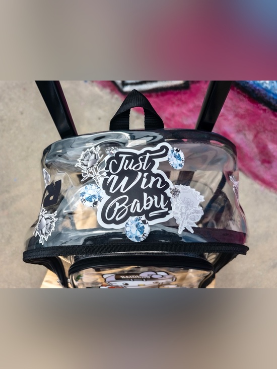 KAWAII RAIDERS Football Clear Rolling Backpack 17” - Black main image 6